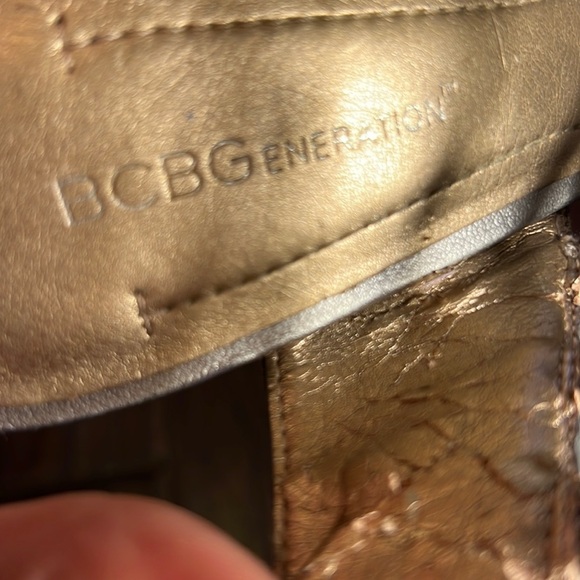 BCBG Generation pewter silver metallic strappy high heel sandals size 8.5 Pashas - Picture 5 of 8